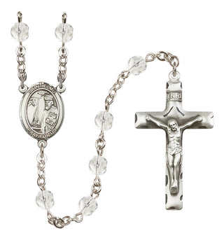 Silver-Plated 6mm Saint Elmo  Engraved Catholic Rosaries