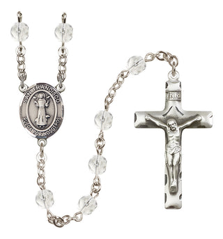 Silver Plated 6mm Fire Polished San Francis Rosary in Crystal