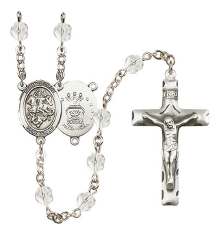 Silver-Plated 6mm Saint George / Air Force Rosary