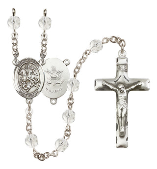 Silver-Plated 6mm Saint George / Army Rosary