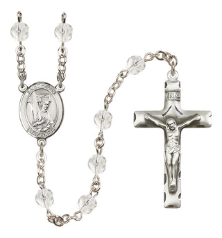 Silver Plated 6mm Fire Polished Saint Helen Rosary in Crystal