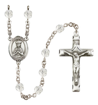 Silver Plated 6mm Fire Polished Saint Henry II Rosary in Crystal