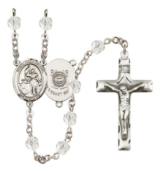 Silver-Plated 6mm Saint Joan of Arc /Coast Guard Rosary