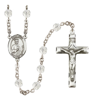 Silver-Plated 6mm Saint Jude Thaddeus  Engraved Catholic Rosaries