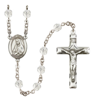 Silver-Plated 6mm Saint Martha  Engraved Catholic Rosaries