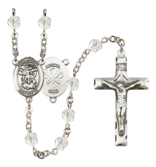 Silver-Plated 6mm Saint Michael / Nat'l Guard Rosary