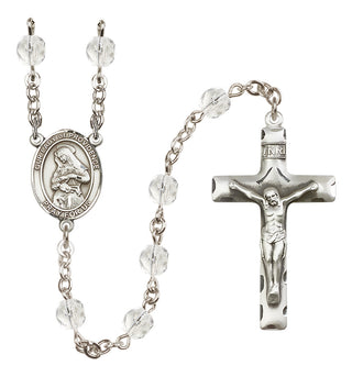 Silver Plated 6mm Fire Polished Our Lady of Providence Rosary in Crystal