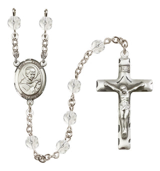 Silver-Plated 6mm Saint Robert Bellarmine  Engraved Catholic Rosaries