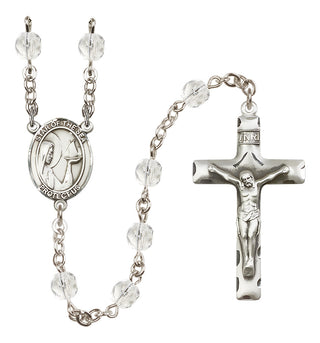 Silver Plated 6mm Fire Polished Our Lady Star of the Sea Rosary in Crystal