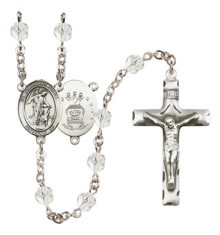 Silver-Plated 6mm Guardian Angel / Air Force Rosary