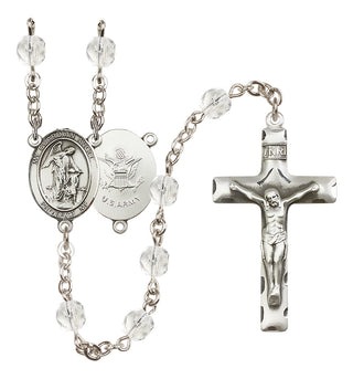 Silver-Plated 6mm Guardian Angel / Army Rosary