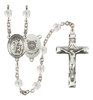 Silver-Plated 6mm Guardian Angel/Coast Guard Rosary