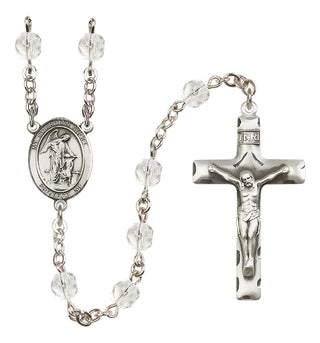 Silver-Plated 6mm Guardian Angel w/Child  Engraved Catholic Rosaries