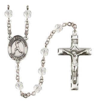 Silver-Plated 6mm Saint Sebastian/Baseball Rosary
