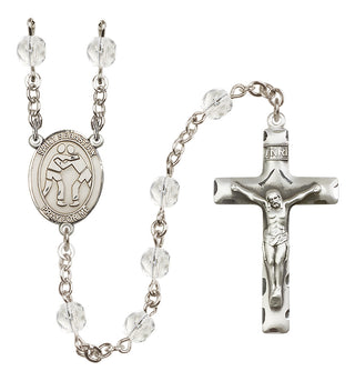Silver-Plated 6mm Saint Sebastian/Wrestling Rosary