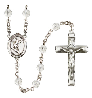 Silver-Plated 6mm Saint Sebastian/Surfing Rosary