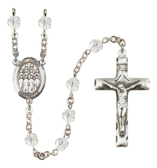 Silver Plated 6mm Fire Polished Saint Cecilia / Choir Rosary in Crystal