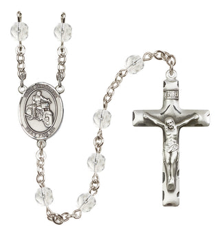 Silver-Plated 6mm Saint Sebastian / Motorcycle Rosary