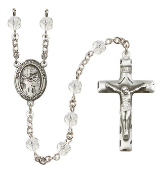 Silver Plated 6mm Fire Polished San Juan de la Cruz Rosary in Crystal