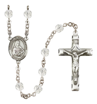 Silver Plated 6mm Fire Polished Our Lady of the Railroad Rosary in Crystal