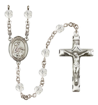 Silver Plated 6mm Fire Polished Saint Isabella of Portugal Rosary in Crystal