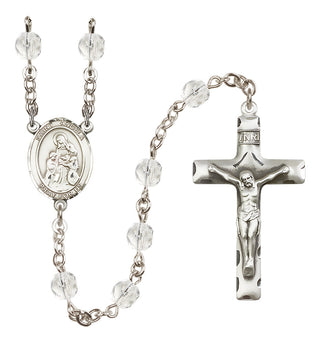 Silver-Plated 6mm Saint Angela Merici  Engraved Catholic Rosaries