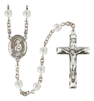 Silver-Plated 6mm Saint Christina the Astonishing  Engraved Catholic Rosaries