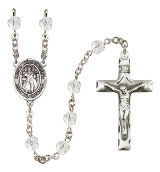 Silver Plated 6mm Fire Polished Divina Misericordia Rosary in Crystal
