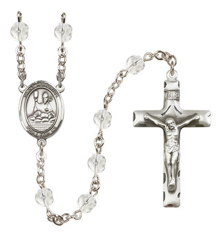 Silver-Plated 6mm Saint Honorius of Amiens  Engraved Catholic Rosaries