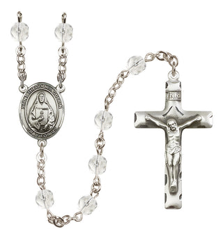 Silver Plated 6mm Fire Polished Saint Theodora Rosary in Crystal