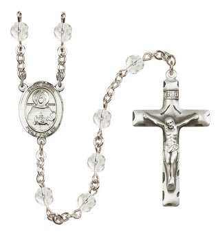 Silver-Plated 6mm Saint Daria  Engraved Catholic Rosaries