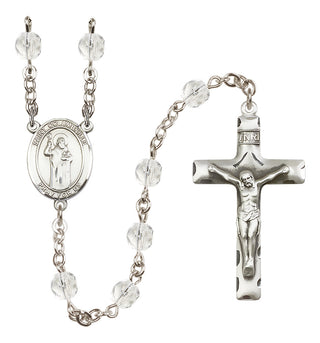 Silver-Plated 6mm Saint Columbkille  Engraved Catholic Rosaries