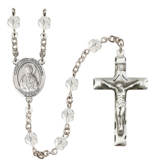 Silver-Plated 6mm Saint Lydia Purpuraria  Engraved Catholic Rosaries