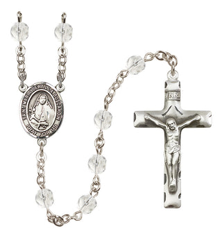 Silver Plated 6mm Fire Polished Saint Maria Bertilla Boscardin Rosary in Crystal
