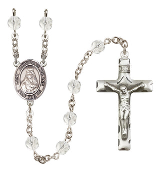Silver Plated 6mm Fire Polished Saint Jadwiga of Poland Rosary in Crystal