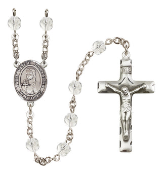 Silver Plated 6mm Fire Polished Saint Kateri Tekakwitha Rosary in Crystal