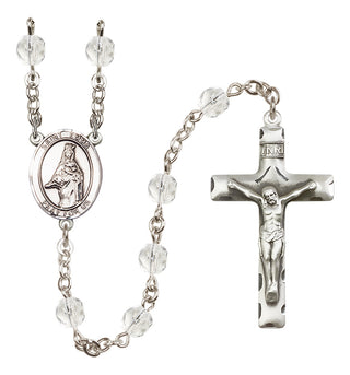 Silver-Plated 6mm Saint Emma Uffing  Engraved Catholic Rosaries