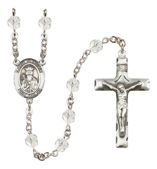 Silver Plated 6mm Fire Polished Saint Vladimir Rosary in Crystal