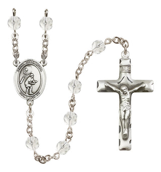 Silver Plated 6mm Fire Polished Saint Sebastian / Tennis Rosary in Crystal