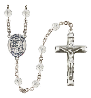 Silver-Plated 6mm Saint Sebastian/Karate Rosary