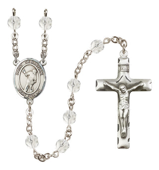 Silver-Plated 6mm Saint Sebastian/Lacrosse Rosary