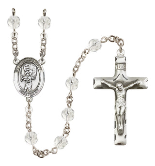 Silver-Plated 6mm Guardian Angel/Baseball Rosary