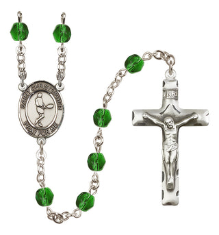 Silver-Plated 6mm Saint Christopher/Tennis Rosary