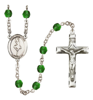 Silver-Plated 6mm Saint Sebastian/Dance Rosary