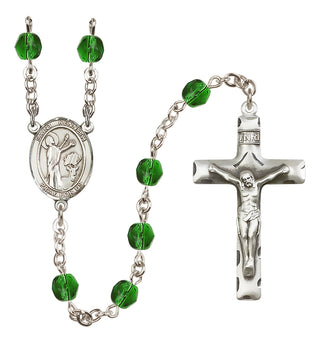 Silver-Plated 6mm Saint Kenneth  Engraved Catholic Rosaries