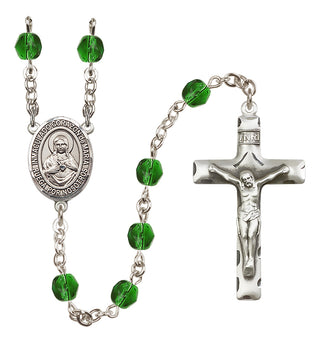 Silver-Plated 6mm Corazon Inmaculado de Maria  Engraved Catholic Rosaries