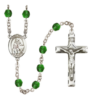 Silver-Plated 6mm Saint Giles  Engraved Catholic Rosaries