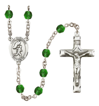 Silver-Plated 6mm Saint Sebastian /Track&Field-Men Rosary