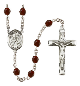 Silver-Plated 6mm Saint Anthony of Padua  Engraved Catholic Rosaries