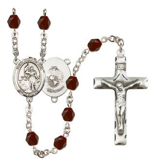 Silver-Plated 6mm Saint Joan of Arc / Marines Rosary